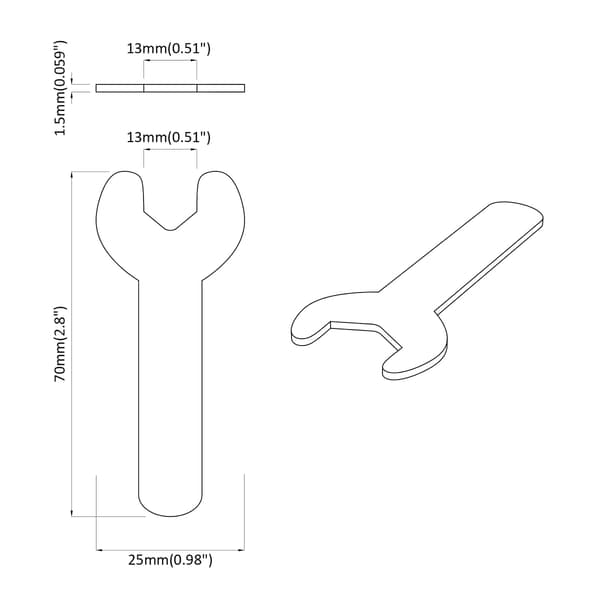 Blocknyckel 12 pcs Silver 13 mm Järn