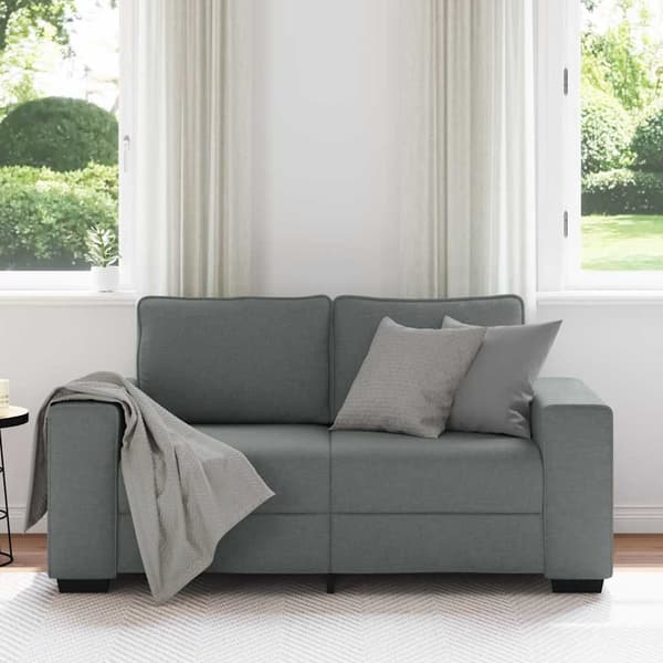 2-sitssoffa mörkgrå 160x77x82 cm tyg