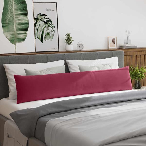 Sofakuddar 2 pcs Vinröd 200 x 40 cm Kordread tyg
