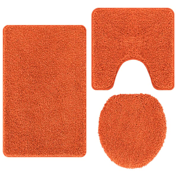 Antisklid badmatta set 3 pcs Orange PP