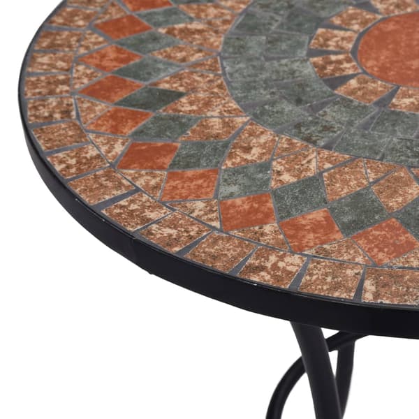 Mosaikbord orange/grå 60cm keramik