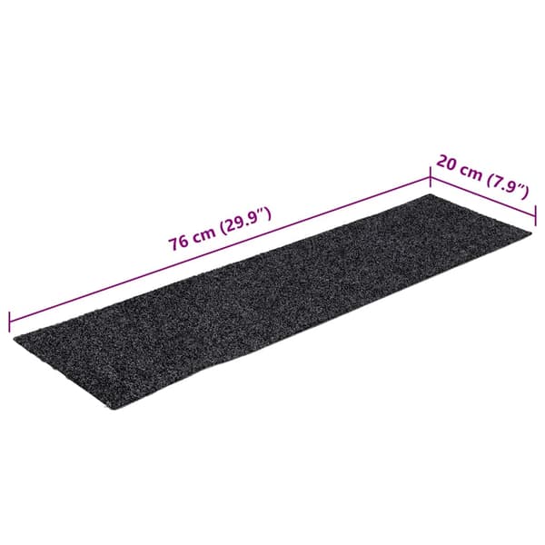 Trappmattor självhäftande 30 st 76x20 cm mörkgrå rektangulära