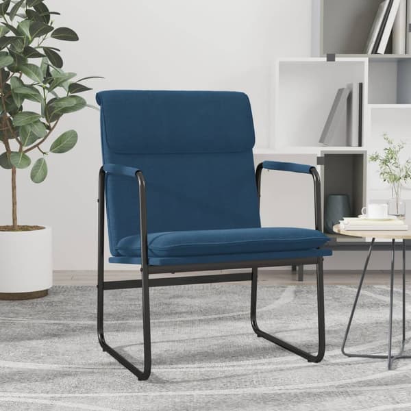 Loungestol blå 55x64x80 cm tyg
