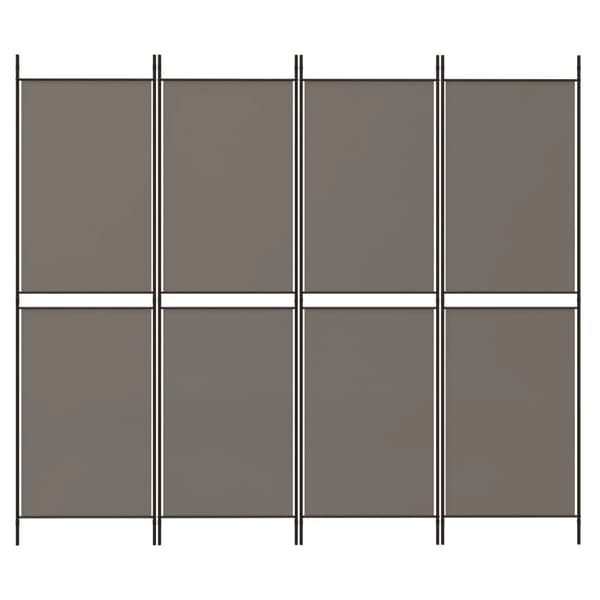 Rumsavdelare 4 paneler antracit 200x200 cm tyg