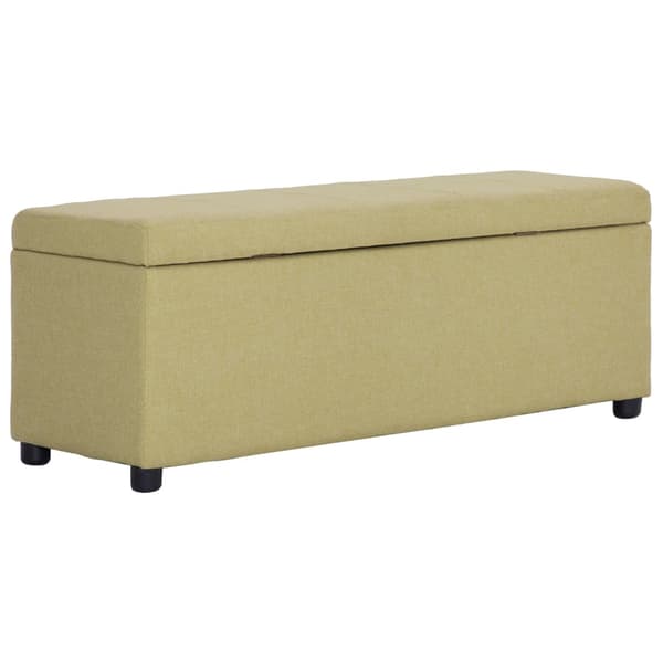 Bänk med förvaringsutrymme 116 cm grön polyester
