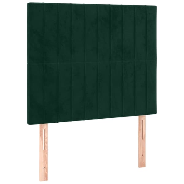 Sänggavel mörkgrön 80x5x118/128 cm sammet
