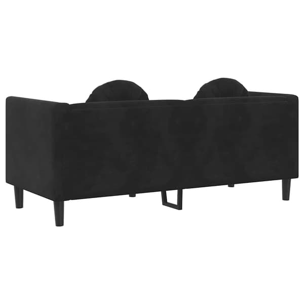 Soffa med kuddar 2-sits svart sammet