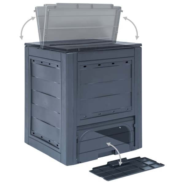 Trädgårdskompost grå 60x60x73 cm 260 L
