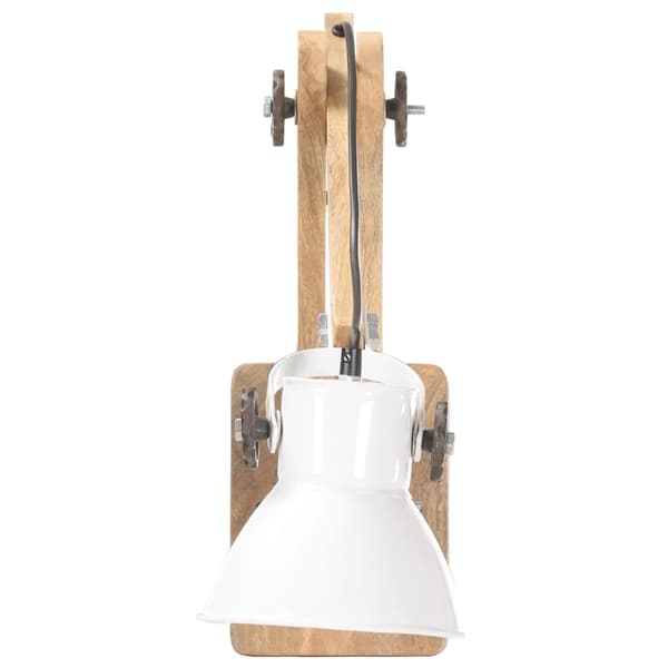 Vägglampa industriell stil vit rund E27
