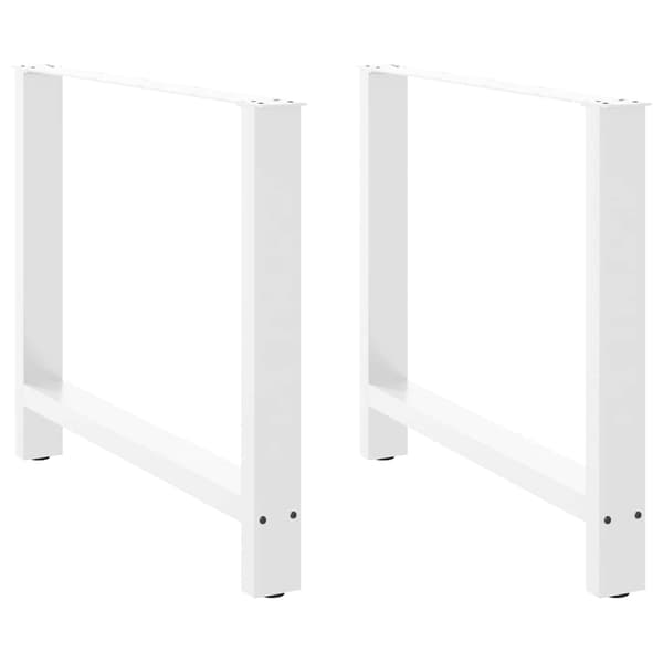 Matbordsben vita 2 st 100x(72-73) cm stål