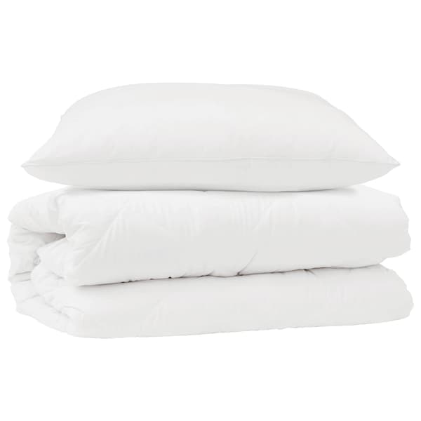 Täckeset med kudde 2 pcs Vit Mikrofiber