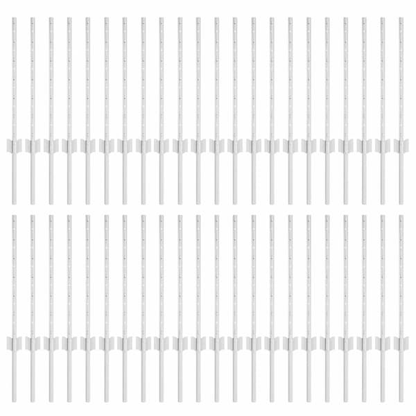 Inbäddad staketpost 44 pcs Silver 100 cm Pulverlackerat stål