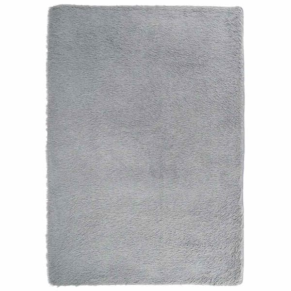 Ryamatta med lång lugg NAVARRA ljusgrå 240x340 cm polyester