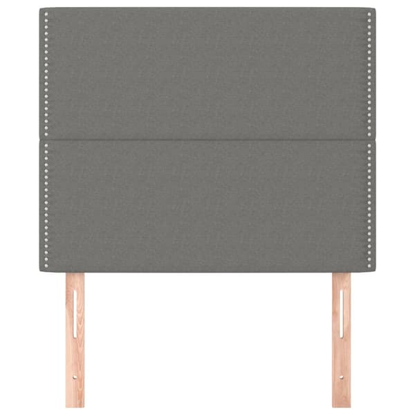 Sänggavel mörkgrå 90x5x118/128 cm tyg
