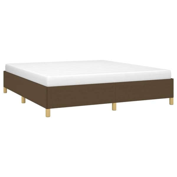 Boxspring-sängram mörkbrun 160x200 cm tyg