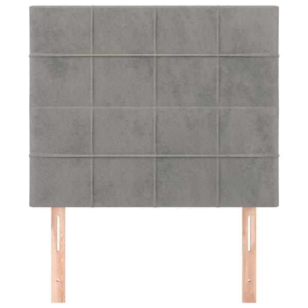 Sänggavel ljusgrå 80x5x118/128 cm sammet