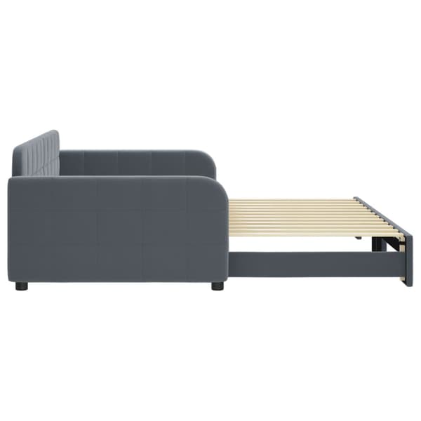 Dagbädd utdragbar mörkgrå 100x200 cm sammet