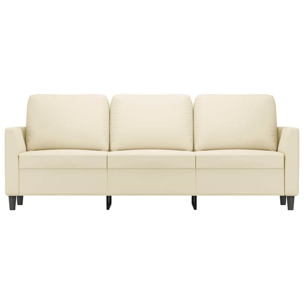 3-sitssoffa gräddvit 180 cm konstläder
