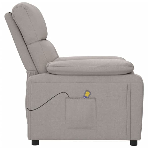 Massagefåtölj taupe tyg
