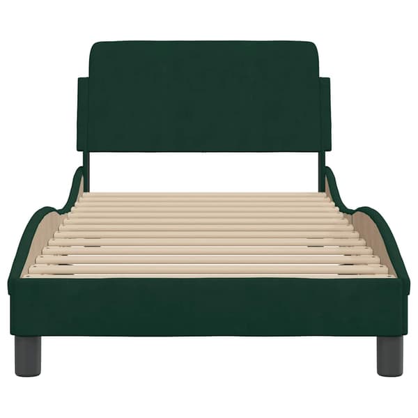 Bed Frame "Dover" Dark Green 80x200 cm Velvet