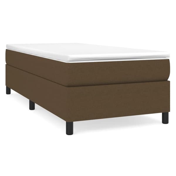 Boxspring-sängram mörkbrun 90x200 cm tyg