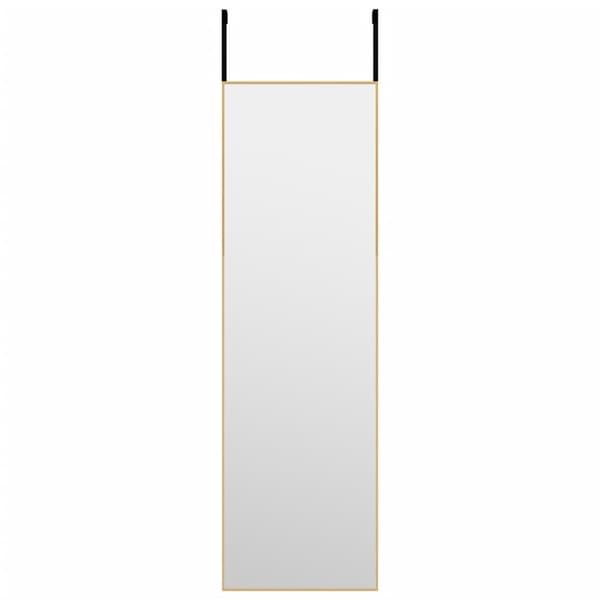 Dörrspegel guld 30x100 cm glas och aluminium