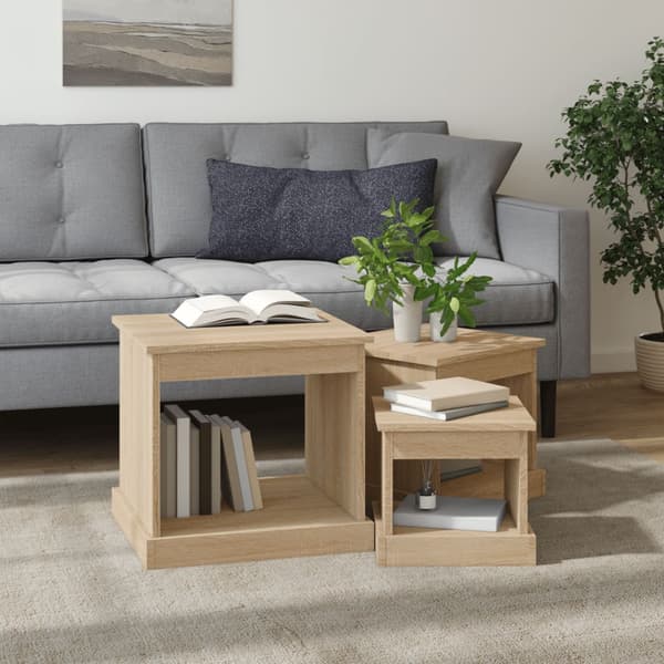 Soffbord 3 delar sonoma-ek konstruerat trä