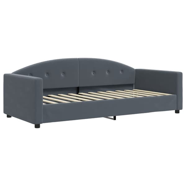 Dagbädd utdragbar mörkgrå 90x200 cm sammet