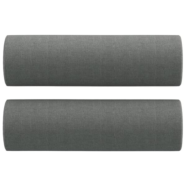 2-sits soffa med prydnadskuddar mörkgrå 140 cm tyg