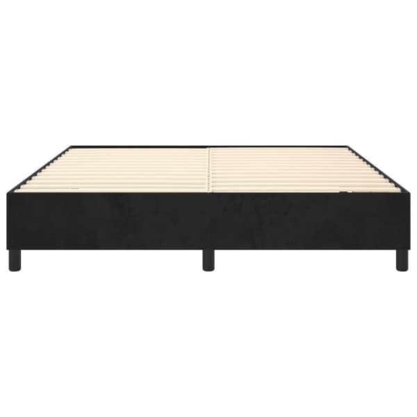 Boxspring-sängram svart 160x200 cm sammet