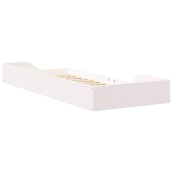 Sängram Vit 80 x 220 cm Massiv furu