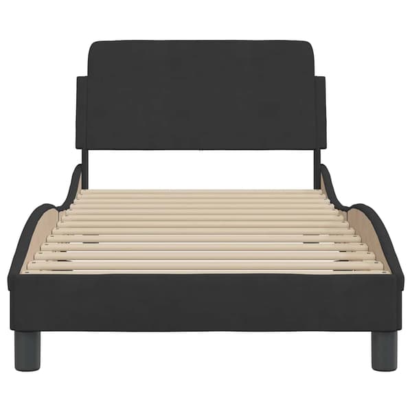 Bed Frame with Headboard "Dover" Black 80x200 cm Velvet