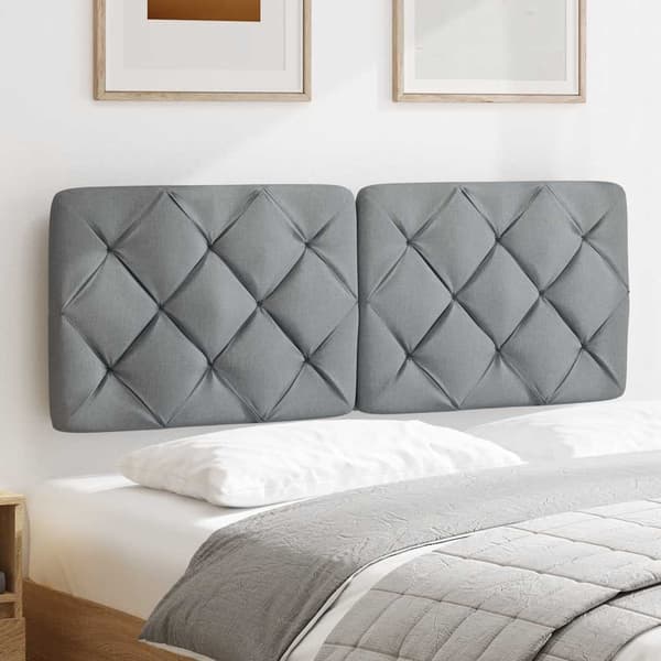 Headboard Cushion Light Grey 140 cm Fabric