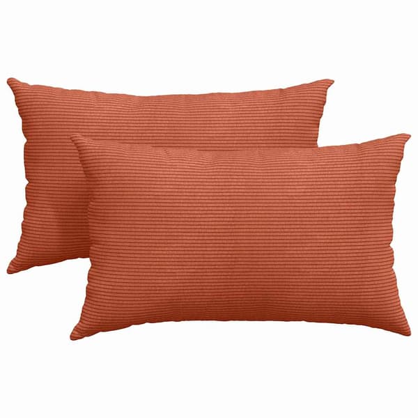 Sofakuddar 2 pcs Röd orange 50 x 30 cm Kordread tyg