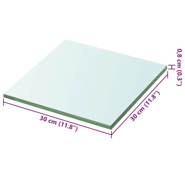 Hyllplan 2 st glas genomskinlig 30x30 cm