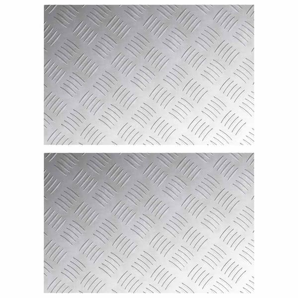 Trappsteg Rektangulär 2 pcs Silver 60 x 40 cm Aluminium