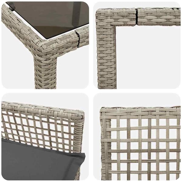 Trädgårdsmöbelset 3 pcs Ljusgrå konstrotting