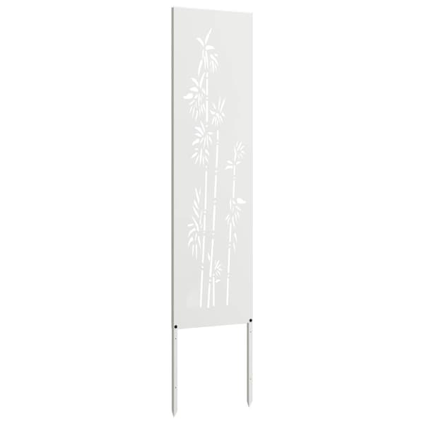 Trädgårds integritetsskärm Vit 32 x 140 cm Kallvalsat stål