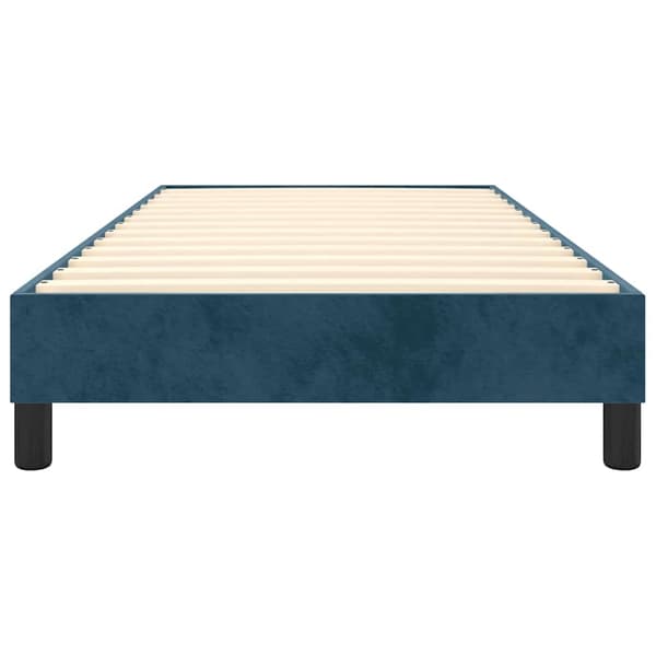 Boxspring-sängram mörkblå 90x200 cm sammet