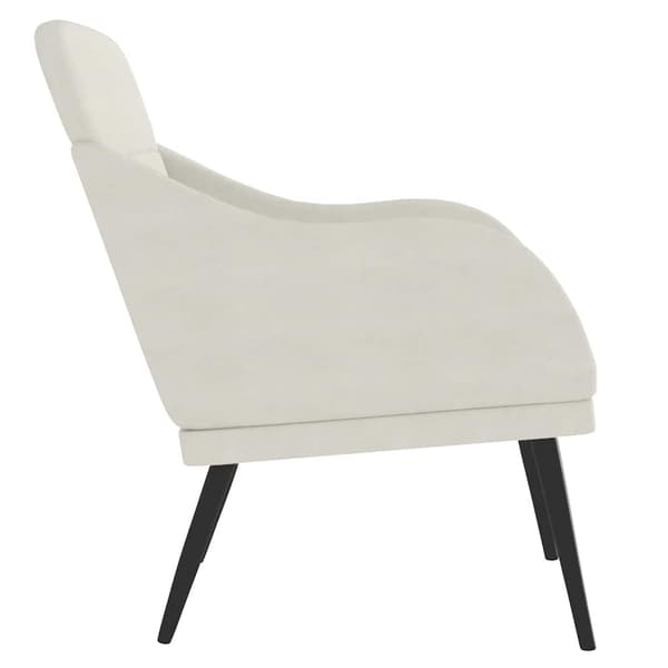 Fåtölj gräddvit 63x76x80 cm sammet