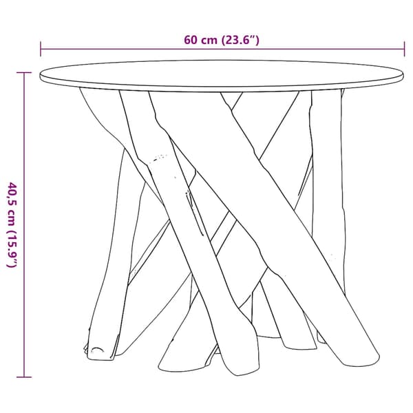 Soffbord massivt drivved 60 cm