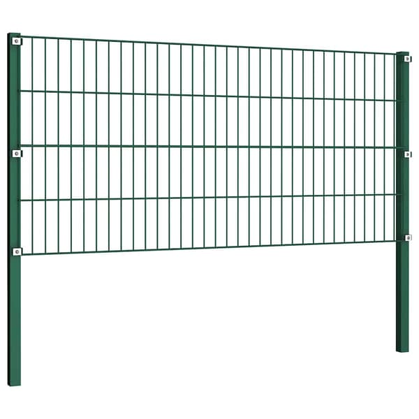 Staketpanel med stolpar järn 522x80 cm grön
