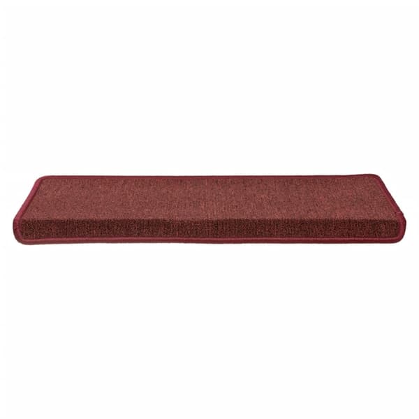 Trappmattor 15 st 65x21x4 cm bordeaux rektangulär kant