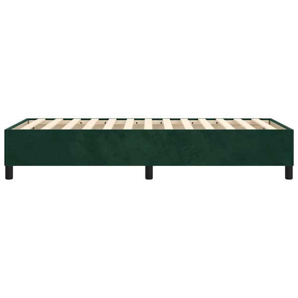 Boxspring-sängram mörkgrön 90x190 cm sammet