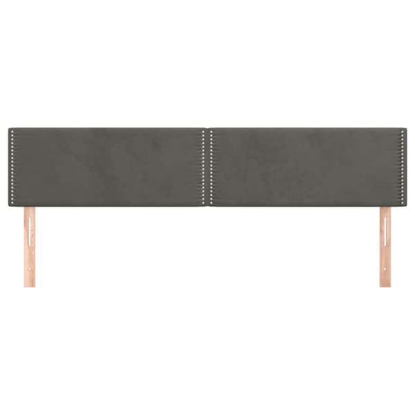 Sänggavlar mörkgrå 200x5x78/88 cm sammet