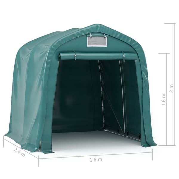 Garagetält PVC 1,6x2,4 m grön