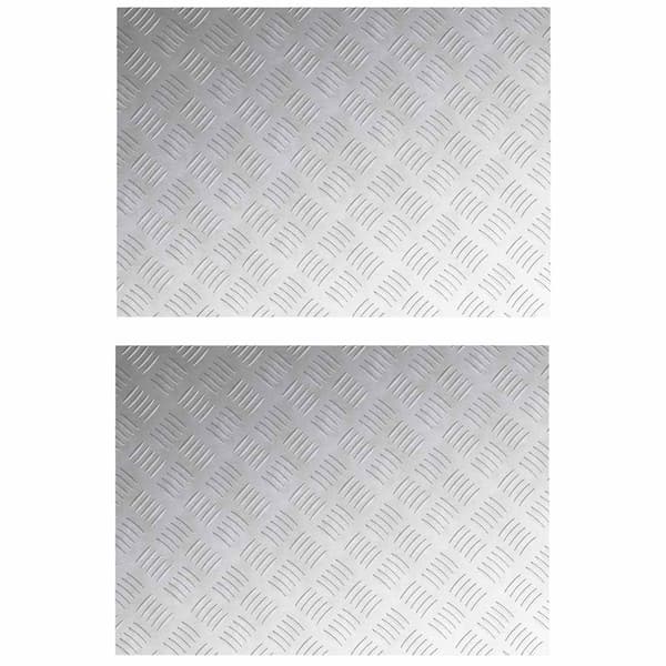 Trappsteg Rektangulär 2 pcs Silver 70 x 50 cm Aluminium