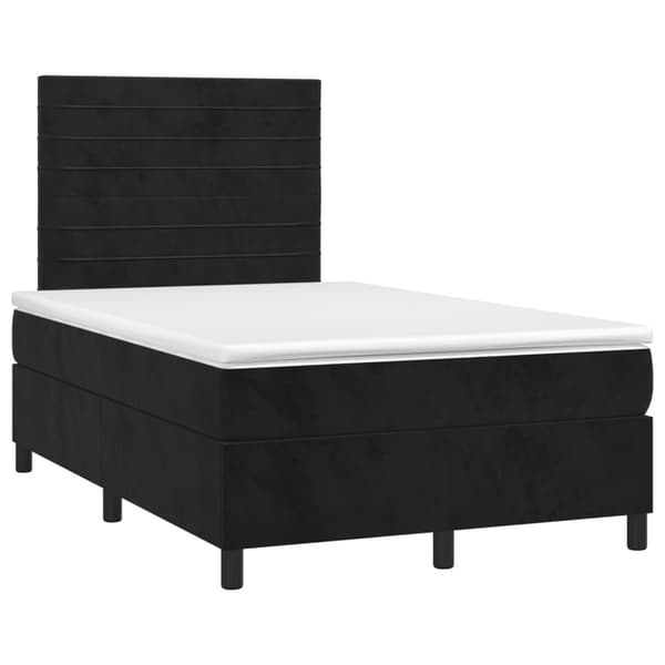 Ramsäng med madrass svart 120x200 cm sammet