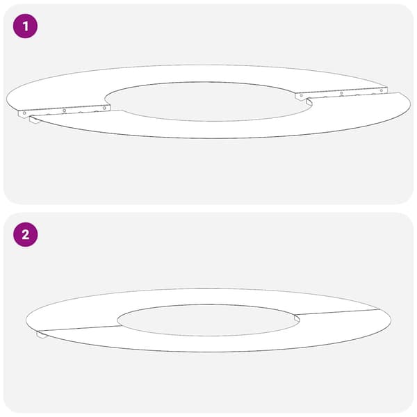 lämplig för Flat trädring Silver Ø30 / 60 cm Galvaniserat stål