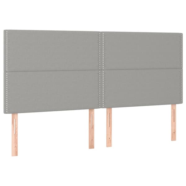 Ramsäng med madrass ljusgrå 180x200 cm tyg